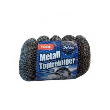 Губка кухонная Deluxe Metal-Topfreiniger 4260504880669 5 шт/уп серебристая