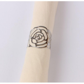 Кольцо для салфеток Роза 6900 серебристое