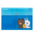 Папка-конверт А4 YES Line Friends 492080 24х34 см голубая