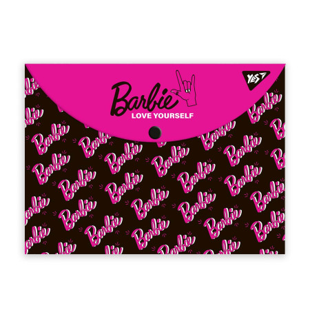 Папка-конверт на кнопке А4 YES Barbie 492002 33х24 см