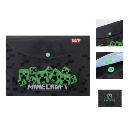 Папка-конверт на кнопке B5 YES Minecraft Creepers 492000 26х19  см