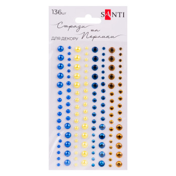 Набор страз и жемчужин Santi Gold and blue 742523 136 шт