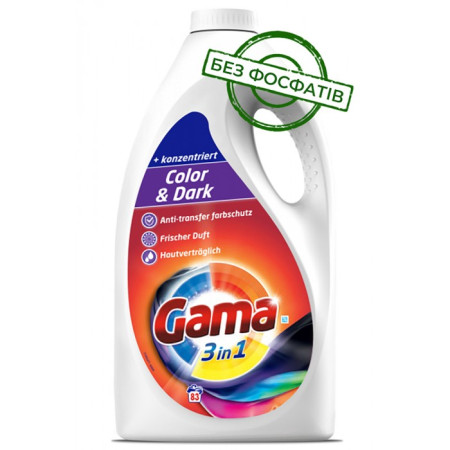 Гель для стирки цветных вещей и черных вещей Gama 3in1 Colour & Dark 8435495845515 3.735 л