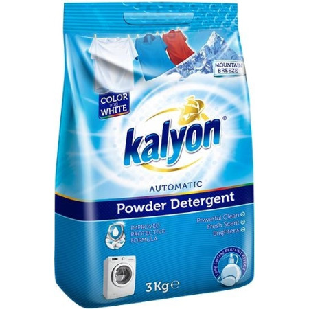 Порошок для стирки цветных и белых вещей Kalyon Горный бриз 8680731426564 3 кг