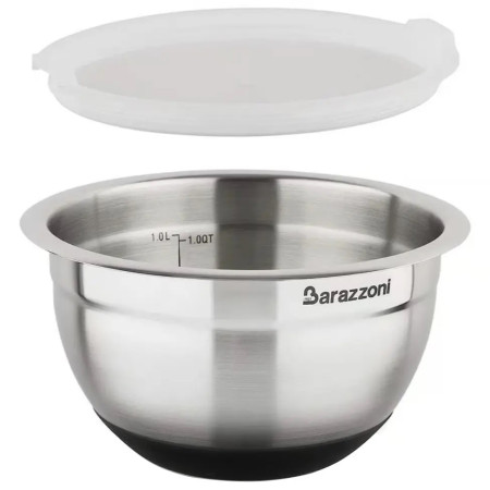 Миска с крышкой Barazzoni Aisi 810160016 16 см 1 л серебристая