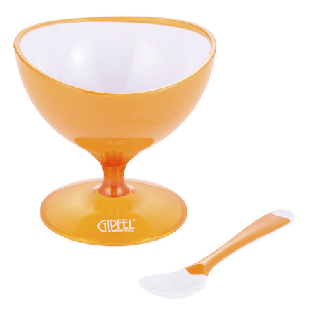 Креманка с ложкой Gipfel Lumino GP-9481 10х10 см оранжевая