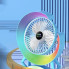 Вентилятор настольный бесшумный с подсветкой RGB Fan Colorful Desktop 19030 голубой