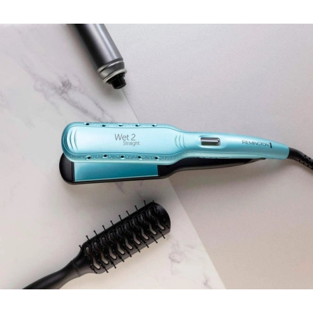 Выпрямитель для волос Remington Wet2Straight S7350 62 Вт голубой