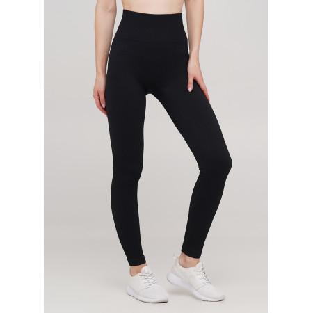 Леггинсы женские в рубчик с пуш-ап LEGGINGS RIB 18865 L-XL черные