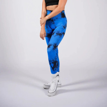Леггинсы женские спортивные с пуш-ап Tie Dye 18710 XL синий мрамор