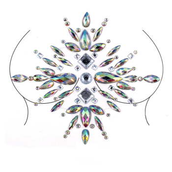 Наклейки кристаллы для груди Crystals 4 8519 15х12 см