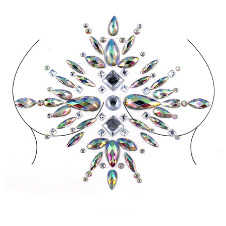 Наклейки кристаллы для груди Crystals 4 8519 15х12 см