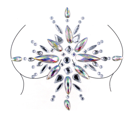 Наклейки кристаллы для груди Crystals 5 8520 13х12 см