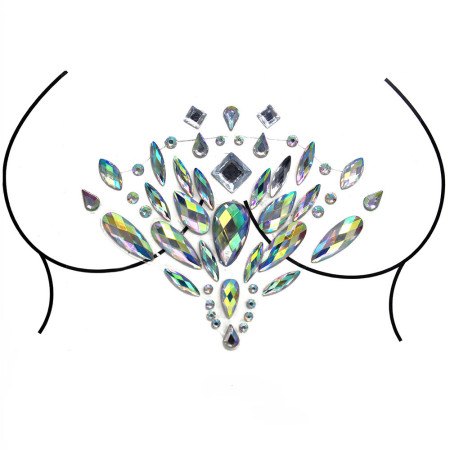 Наклейки кристаллы для груди Crystals 9 8502 12х9.5 см