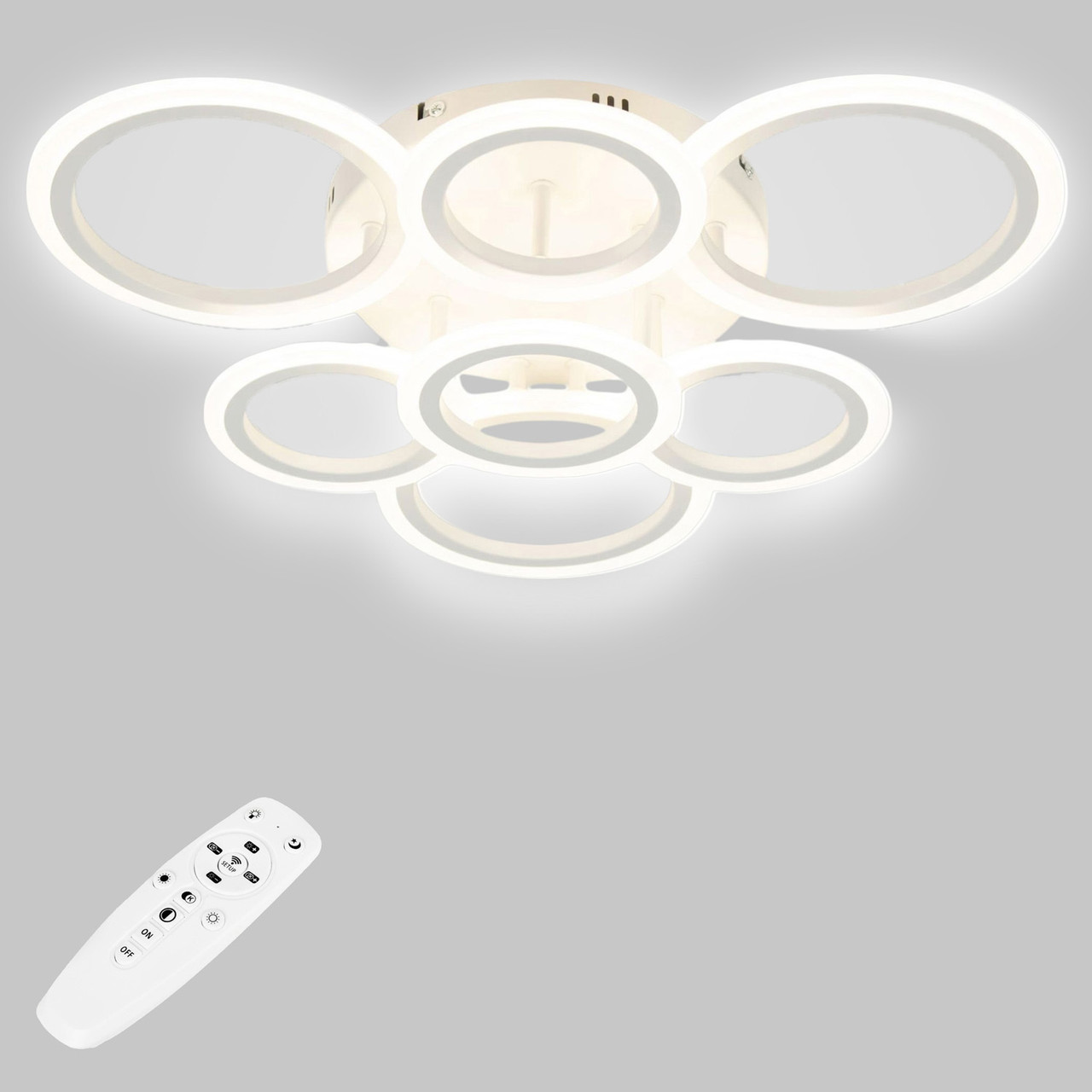Потолочная LED люстра, светильник светодиодный белый Sunlight 6326/3+4