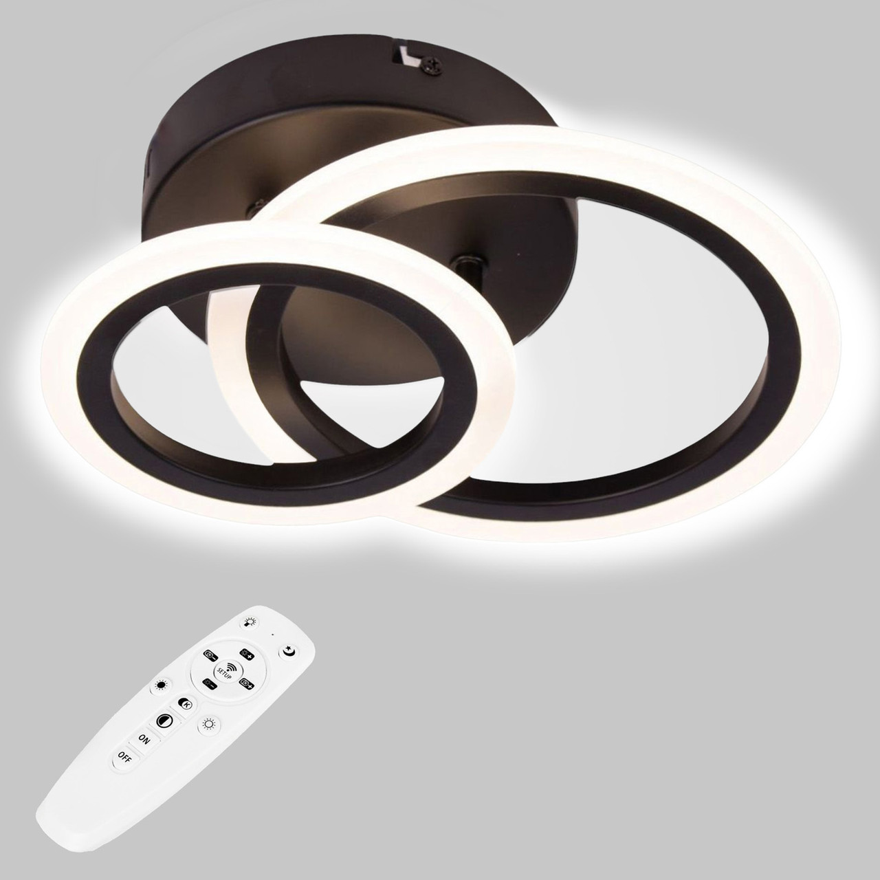 Потолочная LED люстра, светильник светодиодный Sunlight черный 6326/1+1
