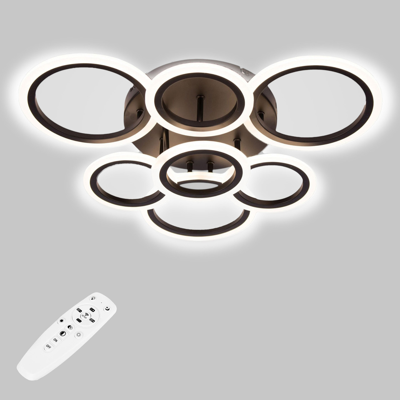 Потолочная LED люстра, светильник светодиодный черный Sunlight 6326/3+4
