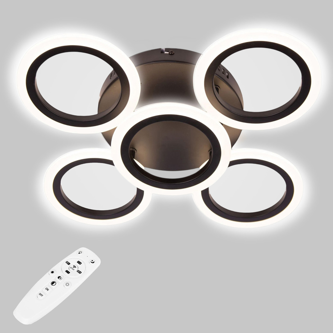 Потолочная LED люстра, светильник светодиодный черный Sunlight 6326/4+1