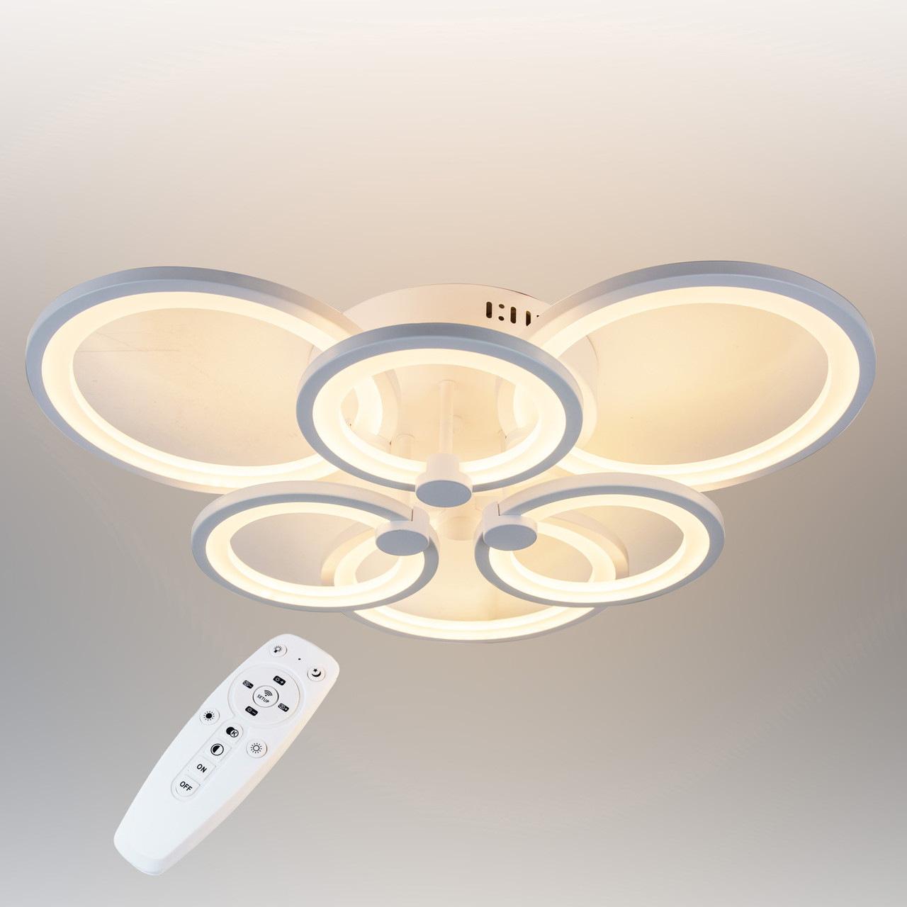 Потолочная LED люстра, светильник светодиодный белый Sunlight  5332/3+3