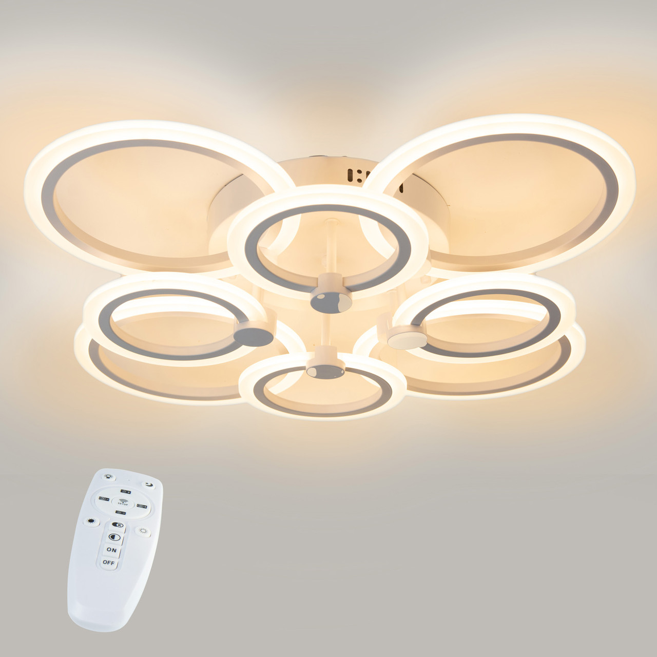 Потолочная LED люстра, светильник светодиодный белый Sunlight  5333/4+4
