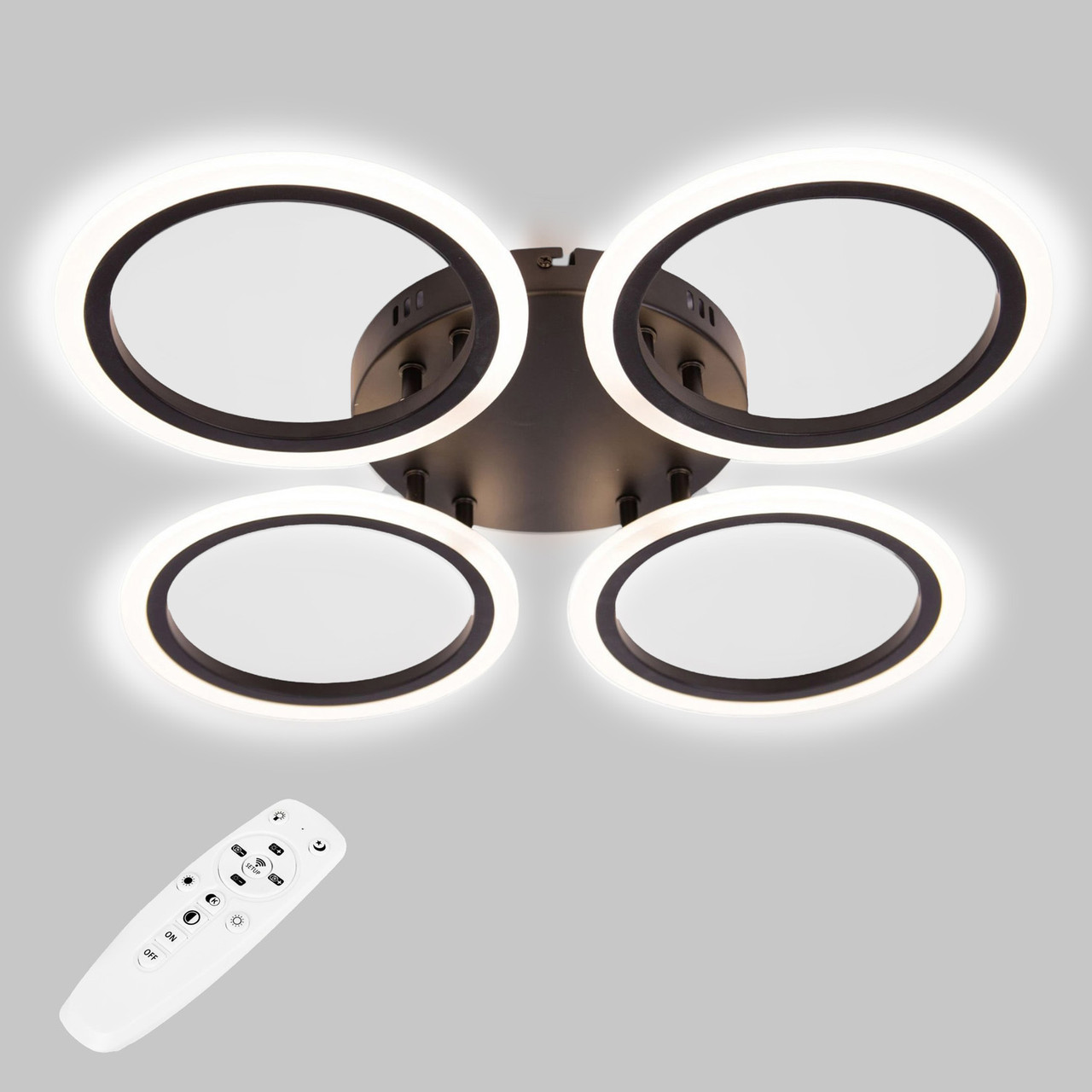 Потолочная LED люстра, светильник светодиодный черный Sunlight 6326/4