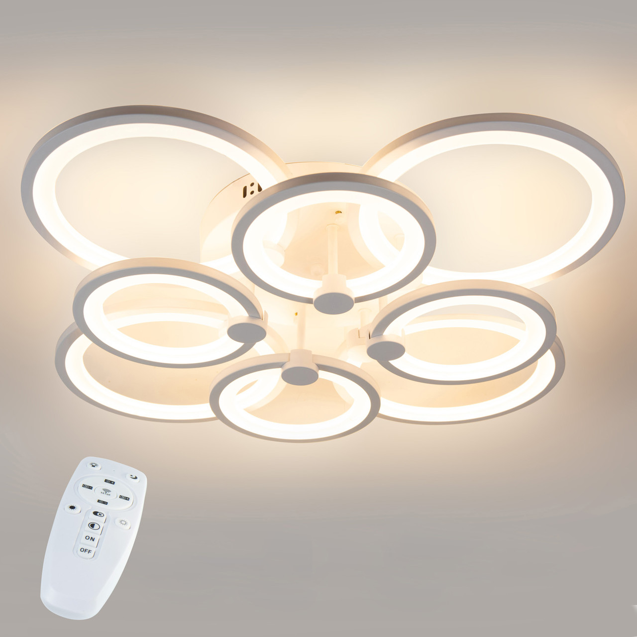 Потолочная LED люстра, светильник светодиодный белый Sunlight  5332/4+4