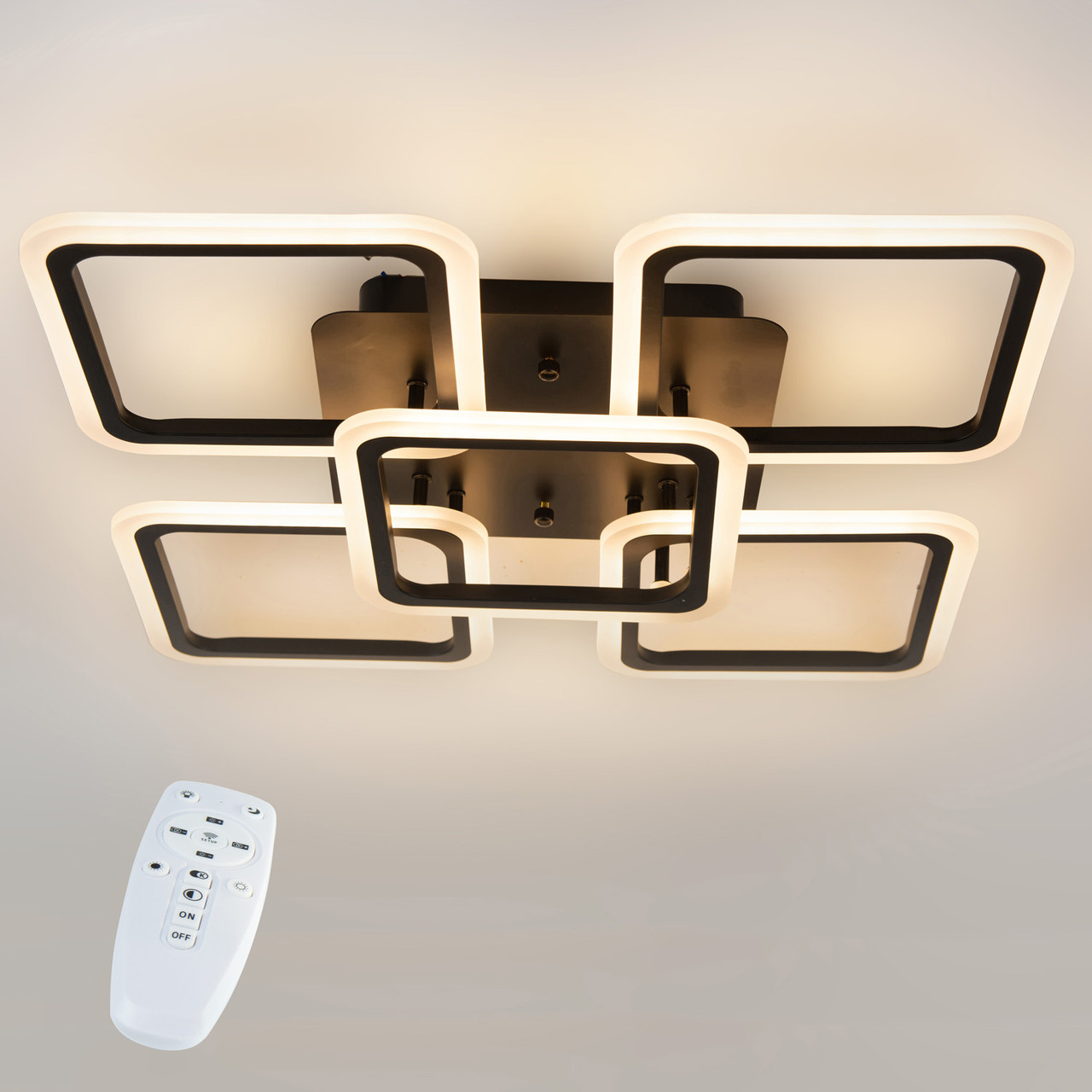 Потолочная LED люстра, светильник светодиодный черный Sunlight  5331/4+1