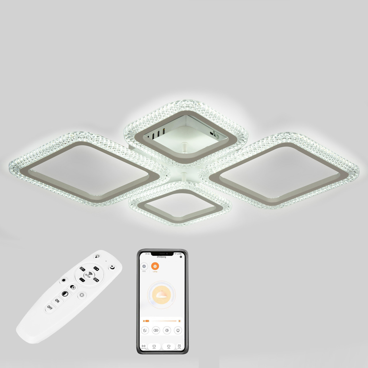 Потолочная LED люстра, светильник светодиодный Sunlight 6063/2+2