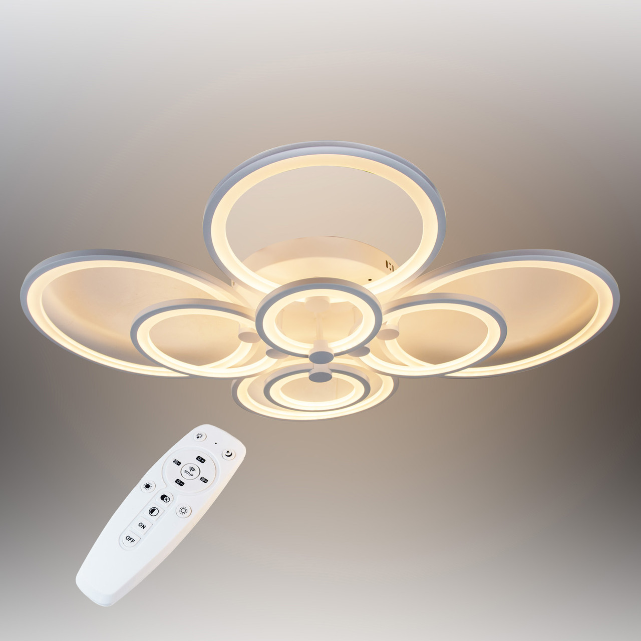 Потолочная LED люстра, светильник светодиодный белый Sunlight  5332/2+2+2+2