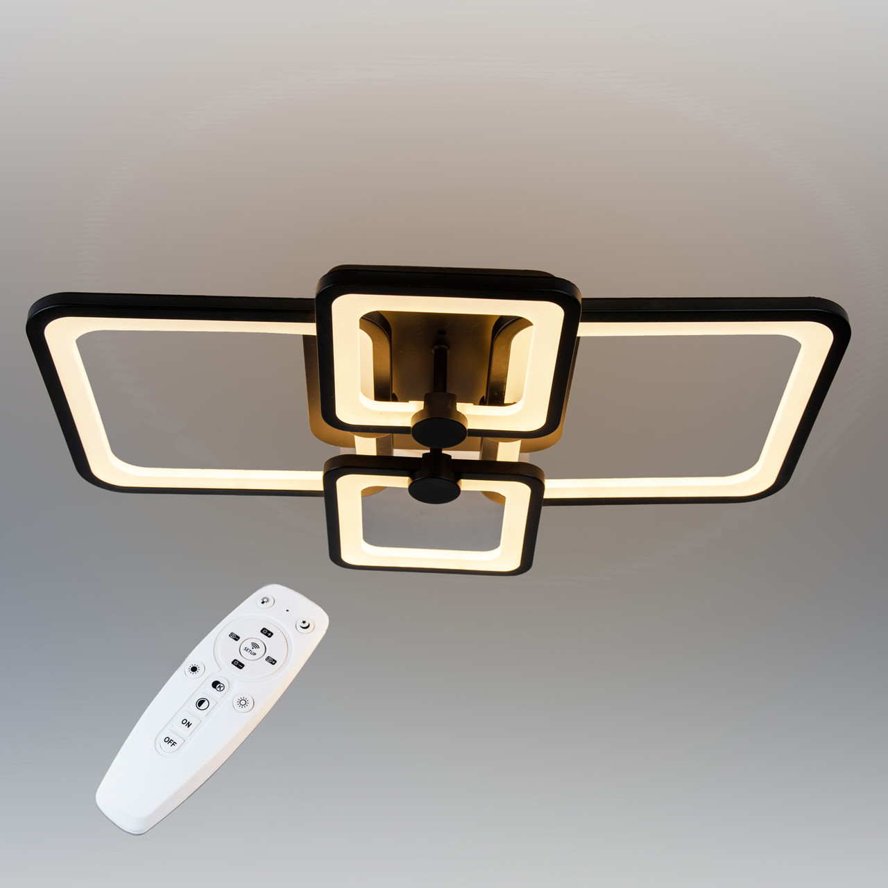 Потолочная LED люстра, светильник светодиодный черный Sunlight  5338/2+2