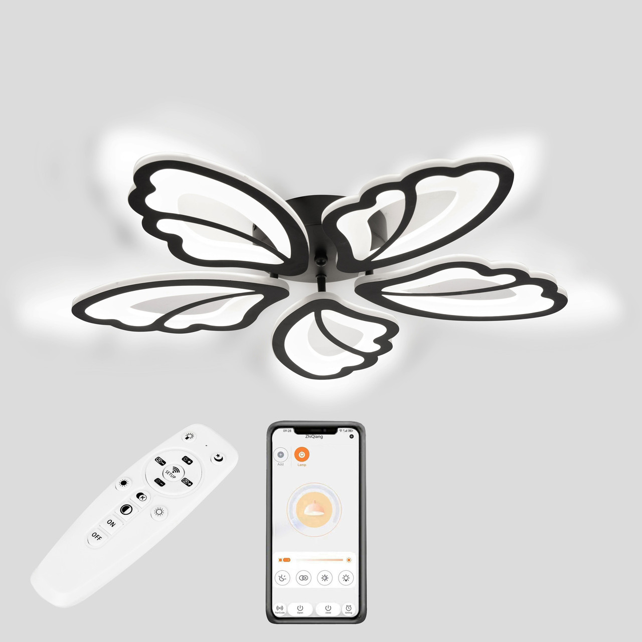 Потолочная LED люстра, светильник светодиодный черный Sunlight  L77045/5