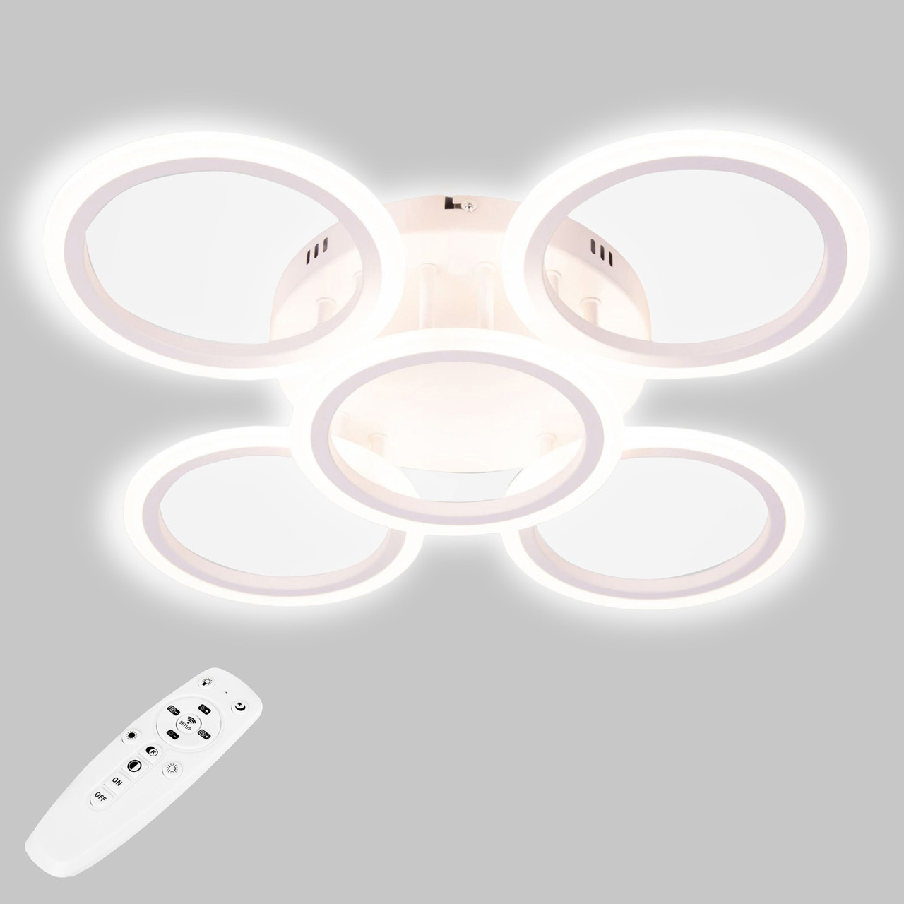 Потолочная LED люстра, светильник светодиодный белый Sunlight 6326/4+1