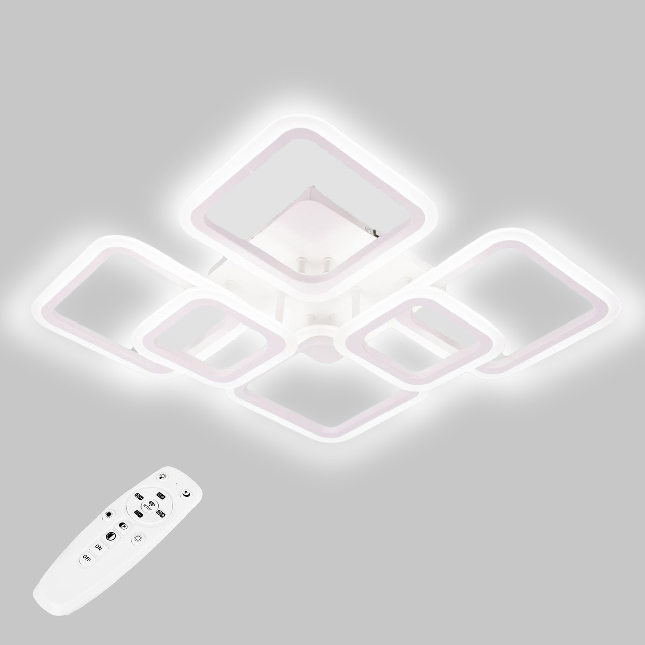 Потолочная LED люстра, светильник светодиодный Sunlight белый 6325/4+2S