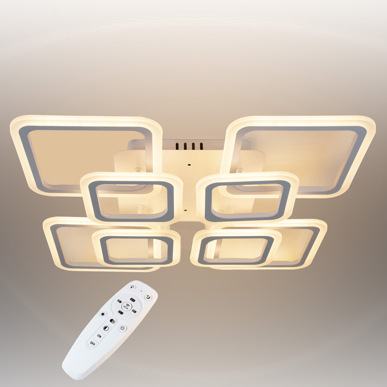 Потолочная LED люстра, светильник светодиодный белый Sunlight  5331/4+4