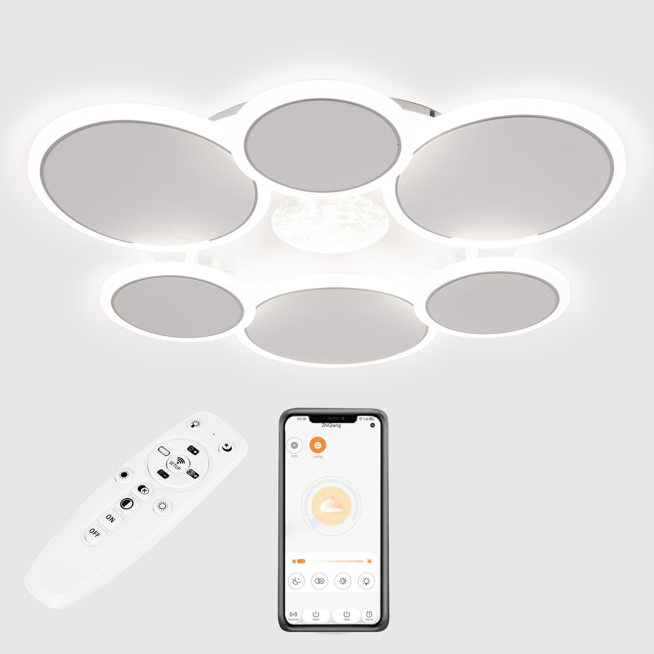 Потолочная LED люстра, светильник светодиодный Sunlight 5890/3+3