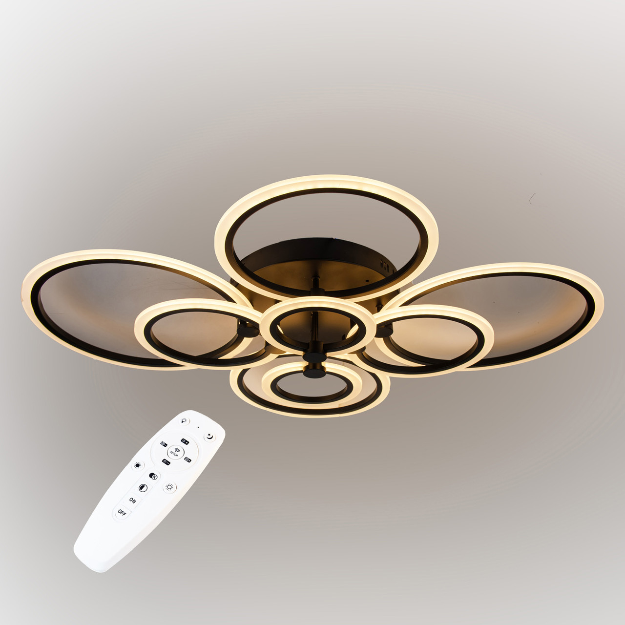 Потолочная LED люстра, светильник светодиодный черный Sunlight  6326/2+2+2+2