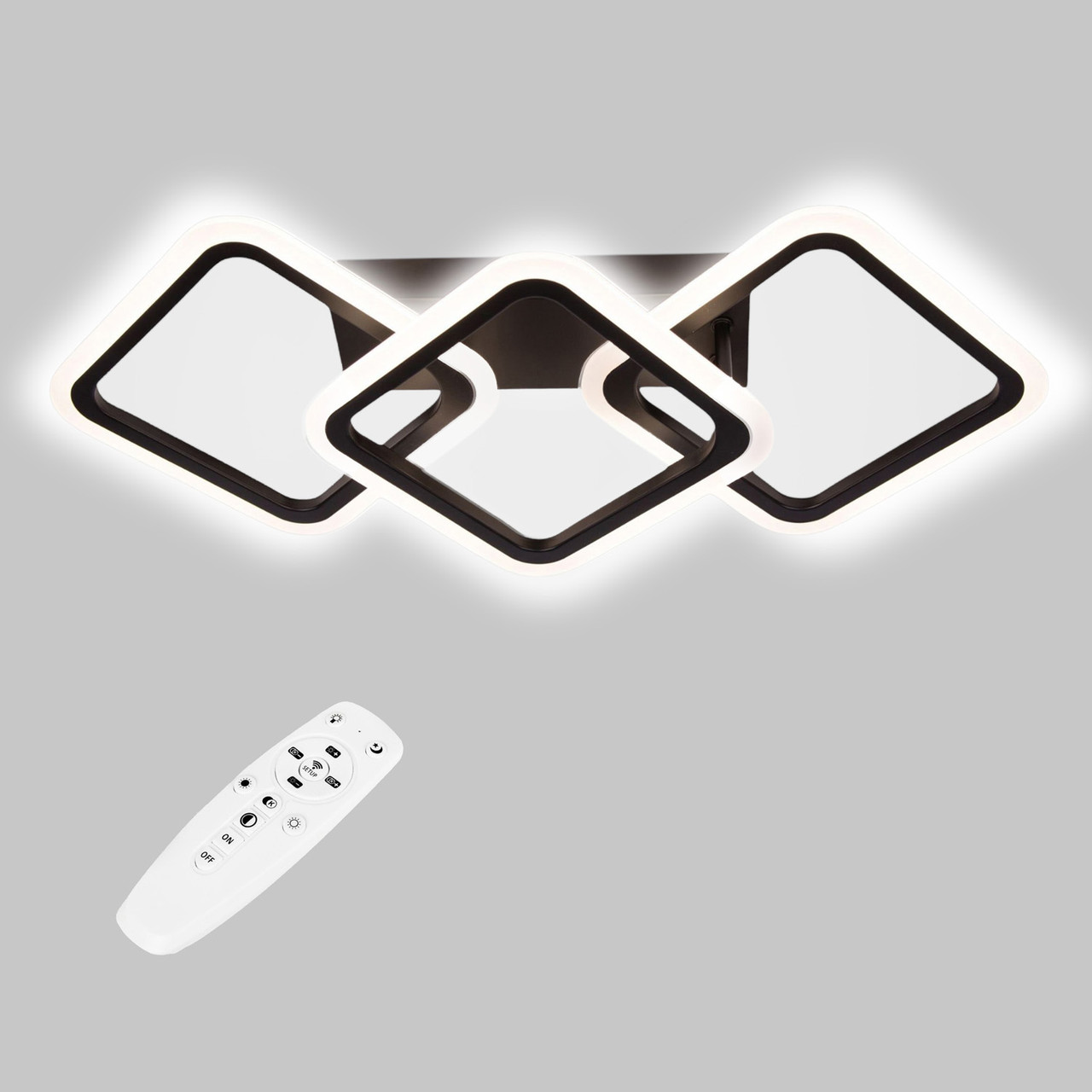 Потолочная LED люстра, светильник светодиодный Sunlight черный 6325/2+1S