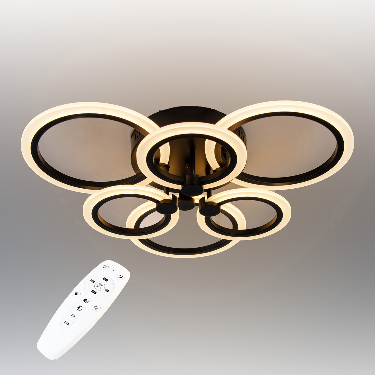 Потолочная LED люстра, светильник светодиодный черный Sunlight  5333/3+3