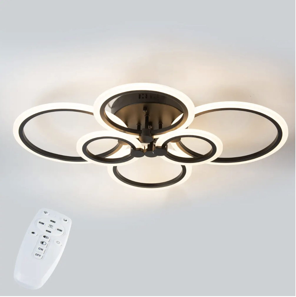Потолочная LED люстра, светильник светодиодный черный Sunlight 6326/2+2+2