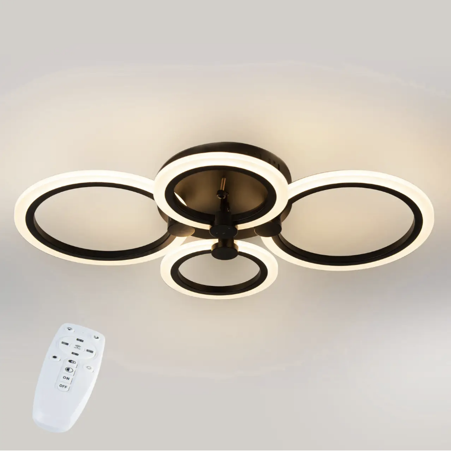Потолочная LED люстра, светильник светодиодный черный Sunlight 6326/2+2