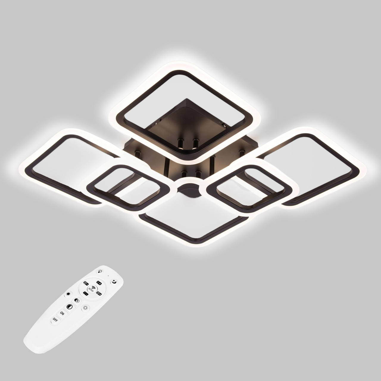 Потолочная LED люстра, светильник светодиодный Sunlight черный 6325/4+2S