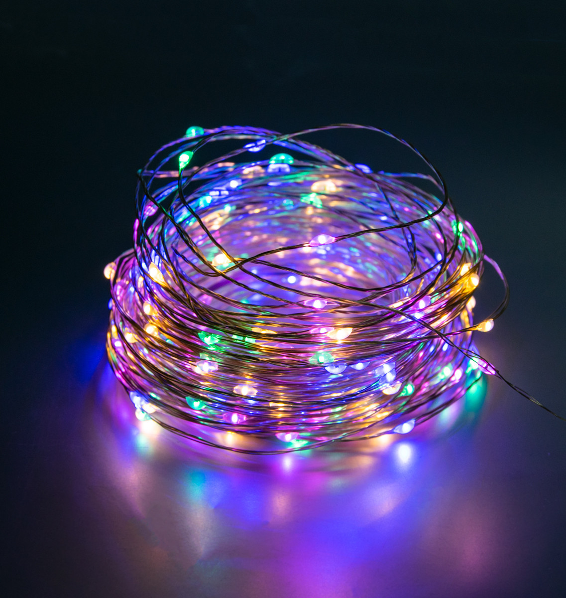 Гирлянда роса 20 метров Xmas 200 Led Copper Мультицветная, светодиодная гирлянда нить | гірлянда