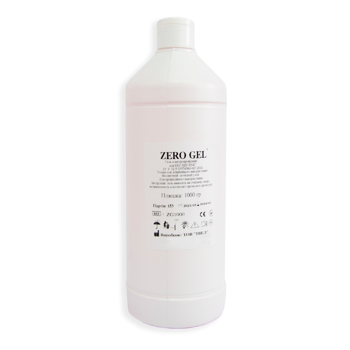 Гель Zero gel (1 л) токопроводящий для ЭКГ, УЗИ, ЕЕГ, миостимулятора контактный электродный, медицинский