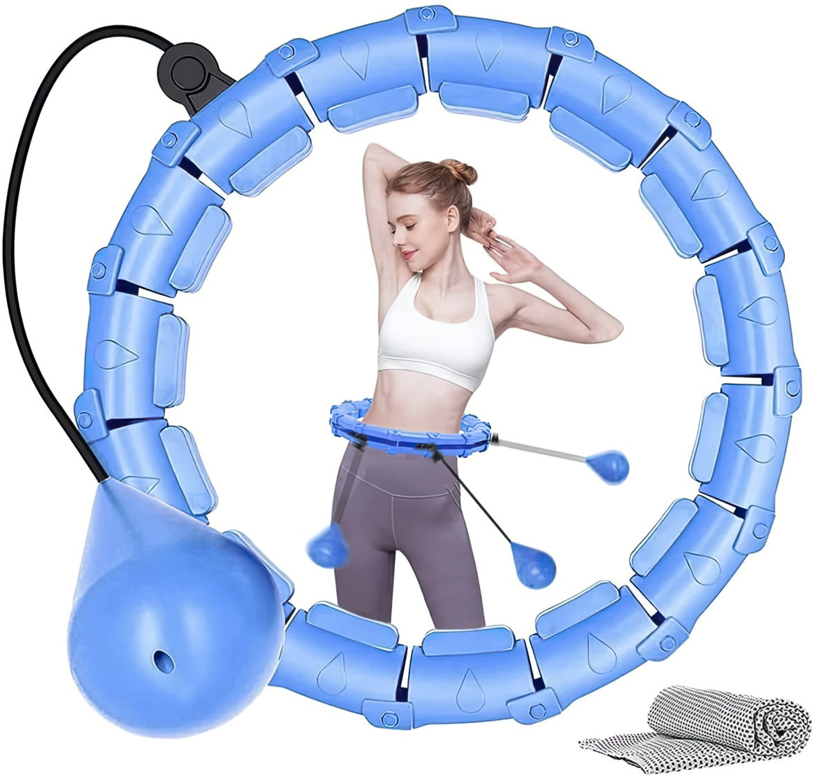 Хулахуп для похудения Hoola Hoop Massager Синий обруч хулахуп для талии - масажний обруч для похудения