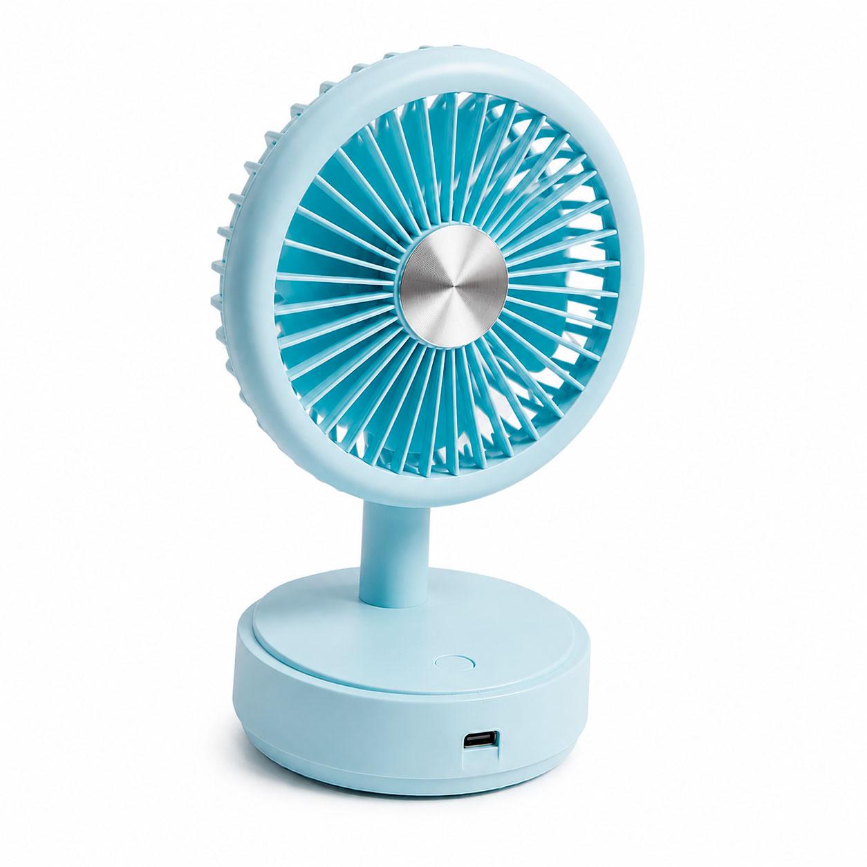 Маленький вентилятор на стол Table Mini Fan Голубой, вентилятор от аккумулятора портативный