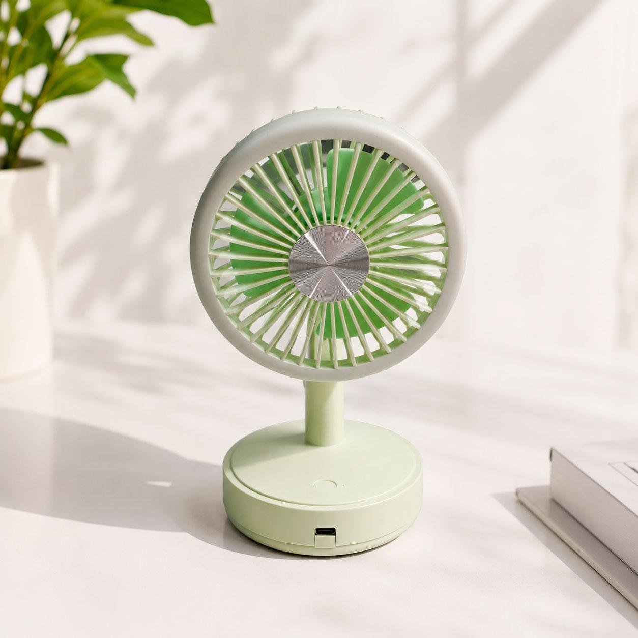 Аккумуляторный вентилятора Table Mini Fan Салатовый, настольный мини вентилятор - портативний
