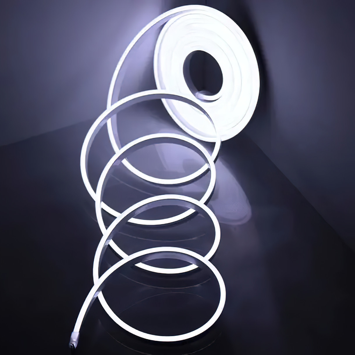 Неоновая лента LED NEON Белая 5M, светодиодный гибкий неон для дома | світодіодна стрічка