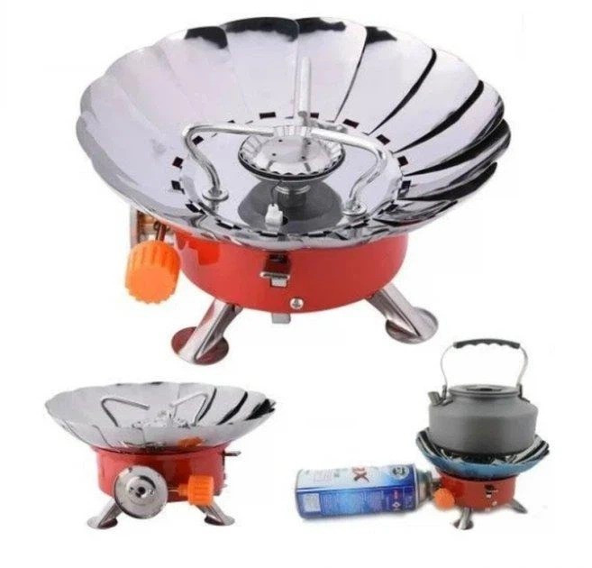 Туристическая газовая плита Windproof camping stove Yanchuan YC-203 Красный, таганок газовый на баллончик