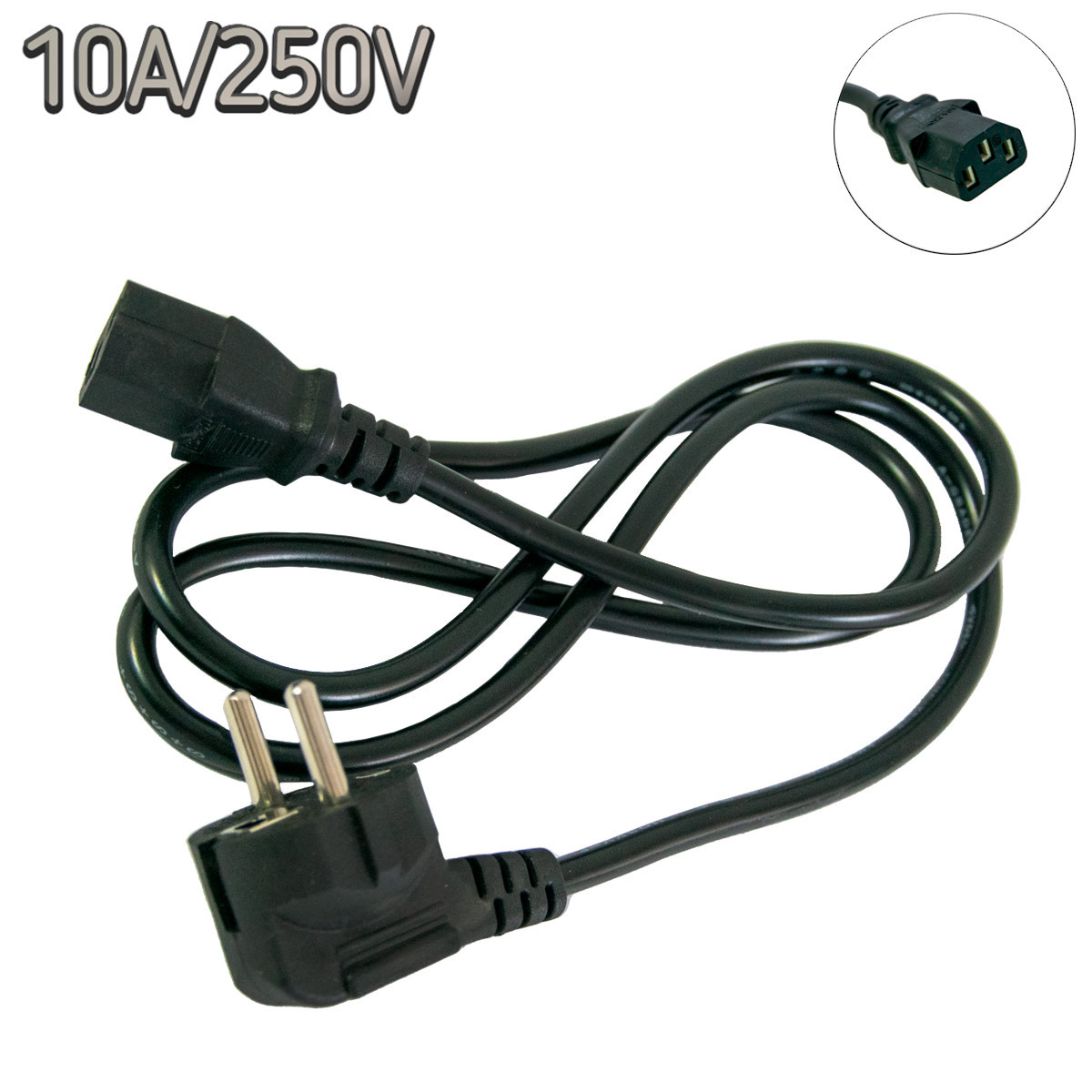Кабель питания для компьютера CEE 7/7-C13 10A/250V 1.2м шнур для блока питания, провод питания для УПС