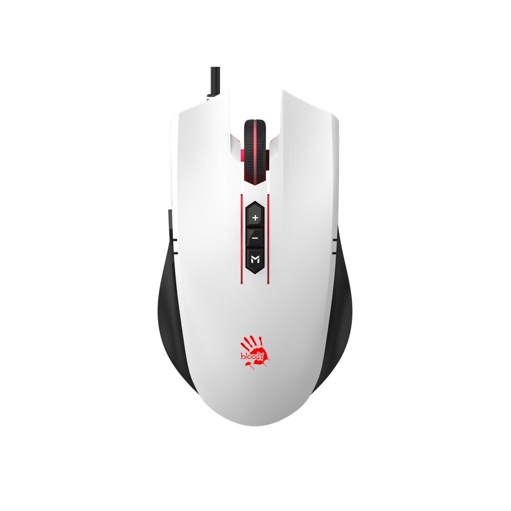 Мышь компьютерная проводная Bloody ES7 Panda White черная с белым